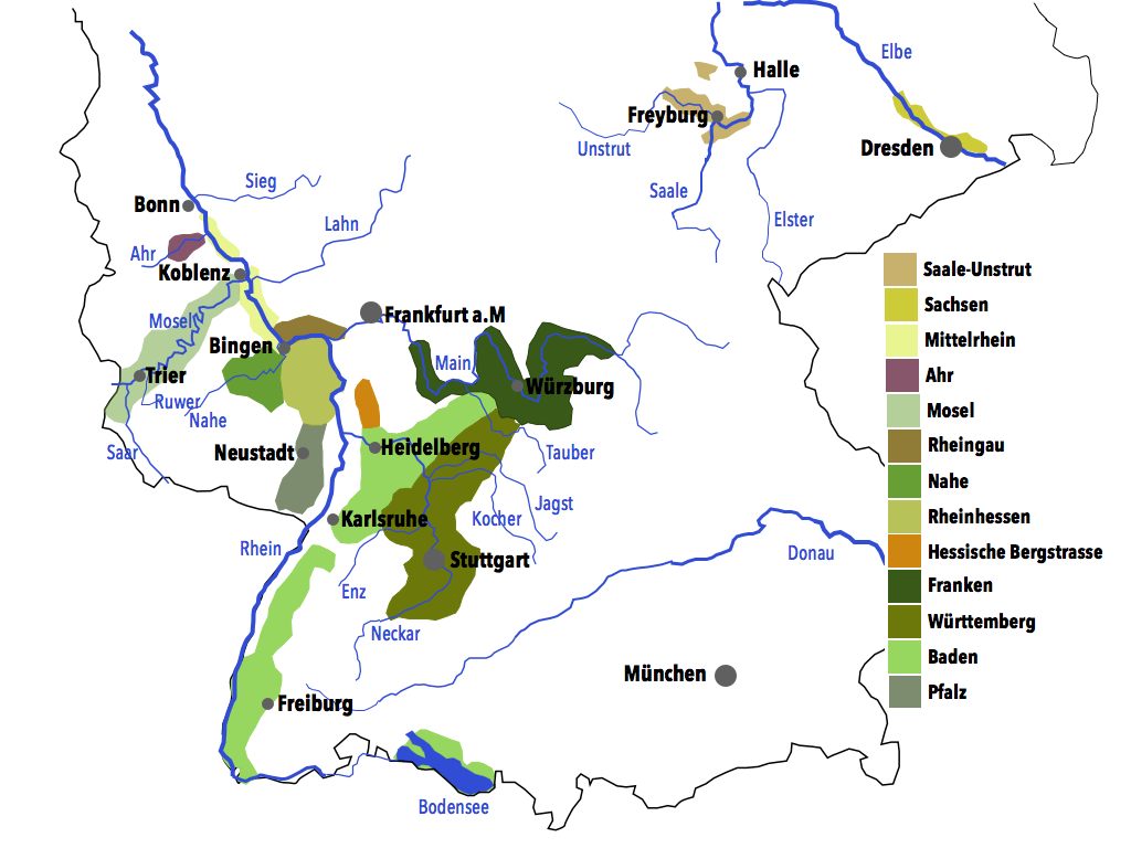 Weinanbaugebiete Bayern