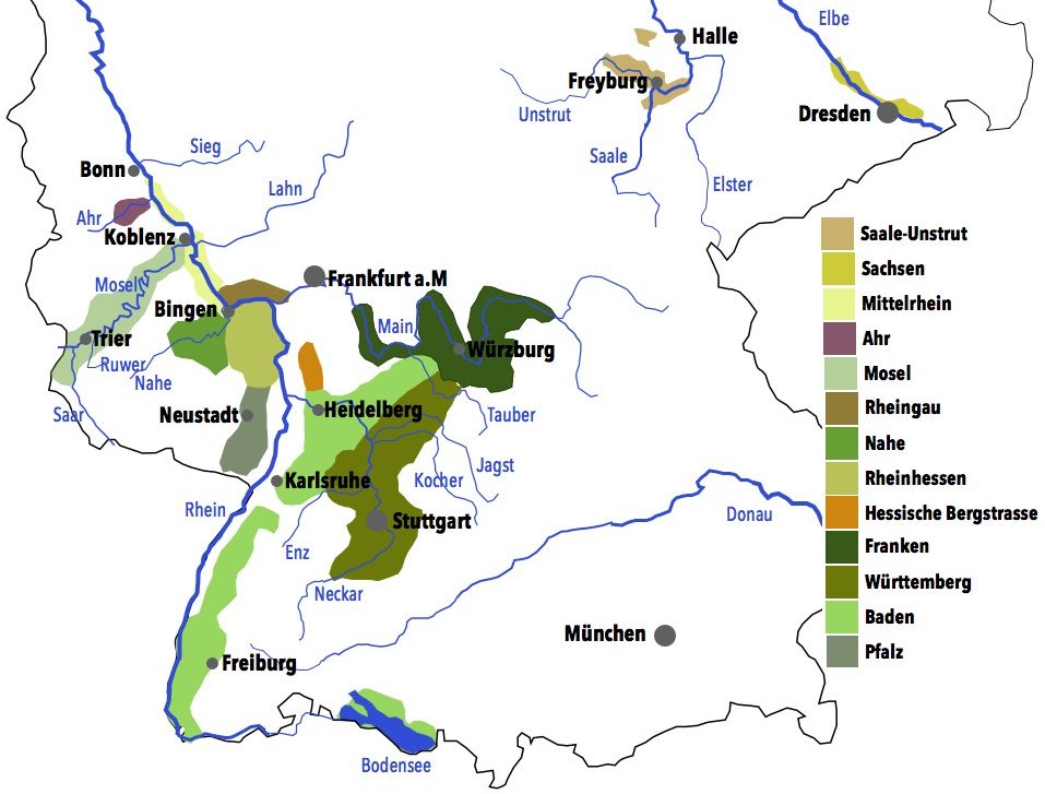 Deutschland Weinbaugebiete
